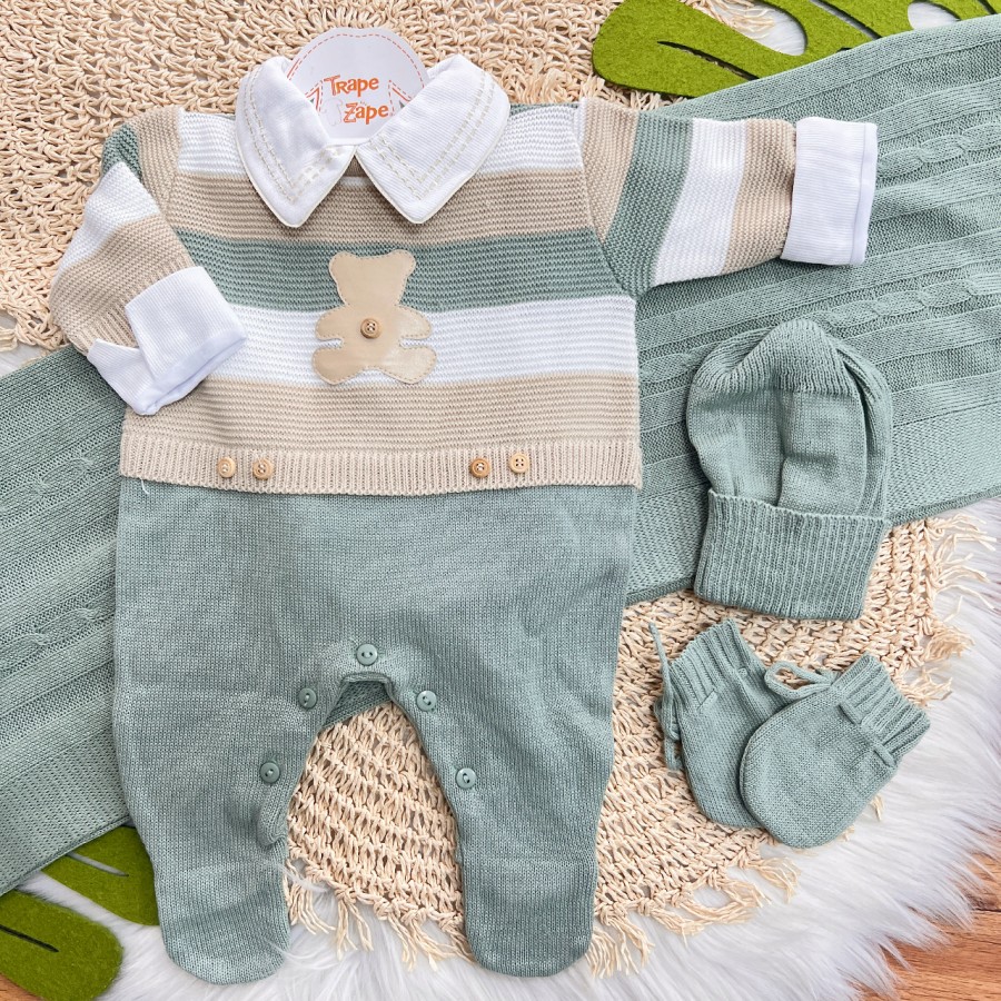  Saída de Maternidade Fernando - Verde e Bege